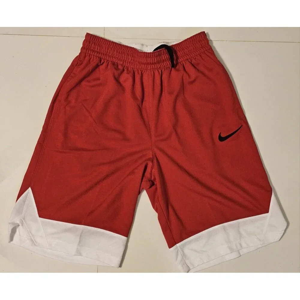 Nike Men's Dri-FIT Icon Basketball Shorts Pockets Red & White Size SM BRAND NEW